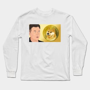 Doge and Elon cryptocurrency Long Sleeve T-Shirt